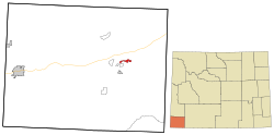 Uinta County Wyoming incorporated and unincorporated areas Lyman highlighted